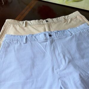 Dunning Mens Golf Shorts Lot of Two - Size 40 Inseam 9.5 in Blue Tan